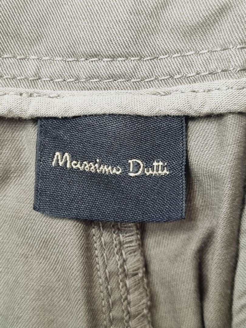 Massimo Dutti Khaki Green Cargo Trousers - Size 14