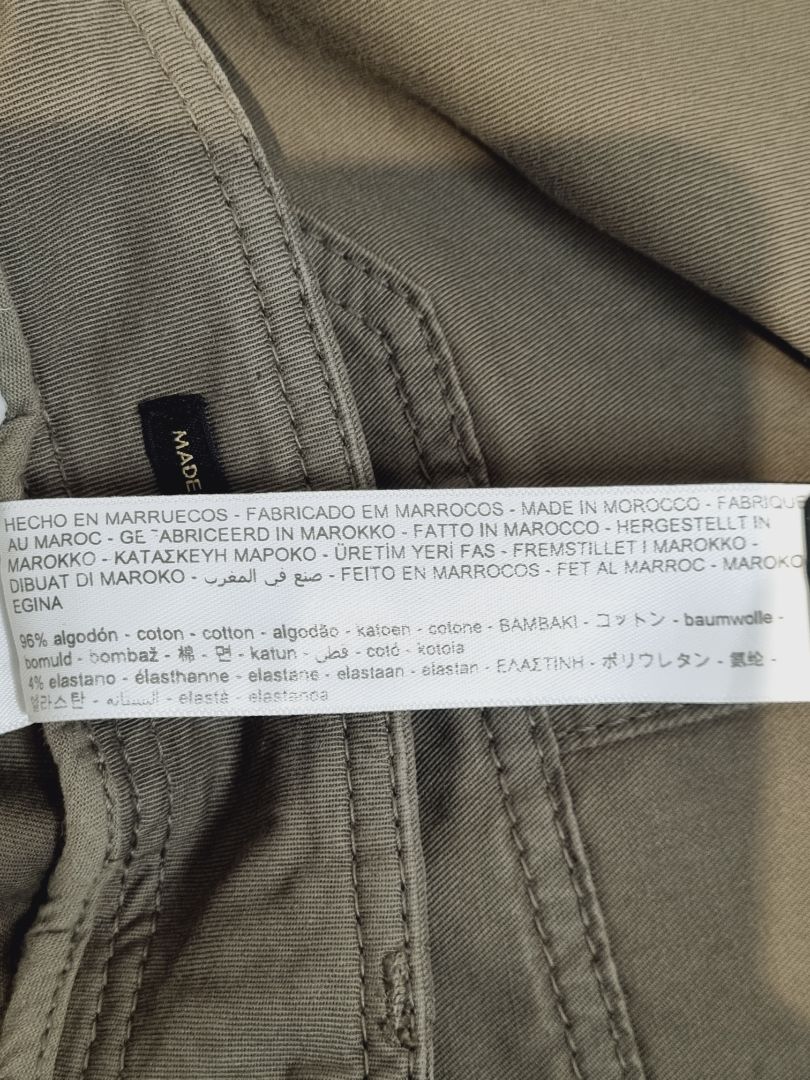 Massimo Dutti Khaki Green Cargo Trousers - Size 14