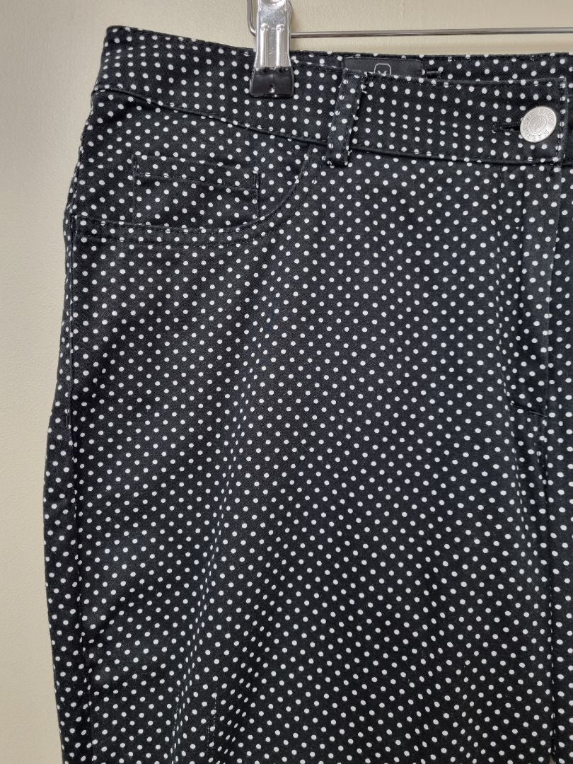 Madeleine Black White Polka Dot Jeans - Size 16