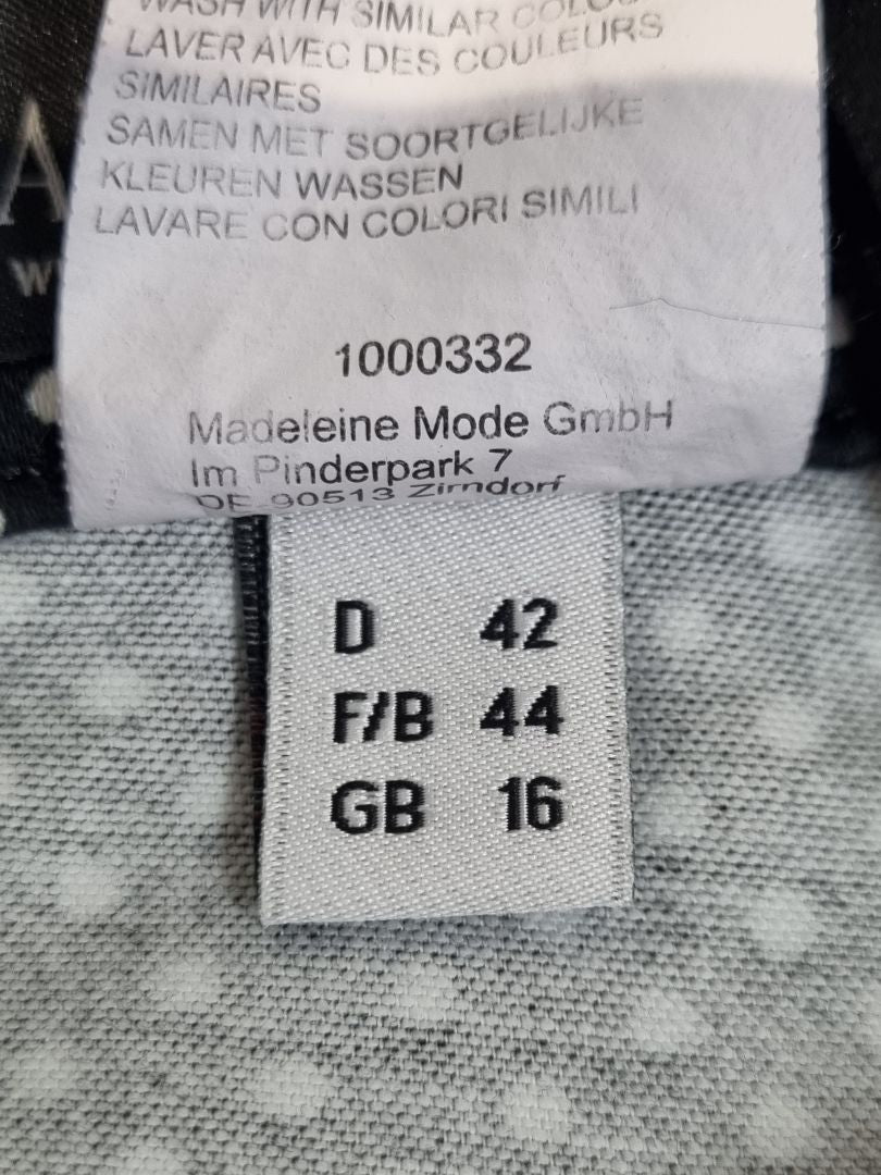 Madeleine Black White Polka Dot Jeans - Size 16