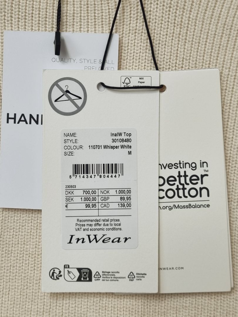InWear Cream Tank Top Jumper - Size M