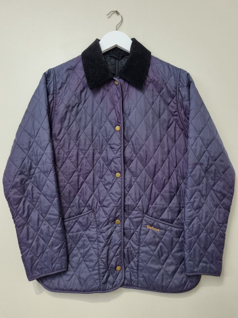 Barbour Purple Quilted Liddesdale Coat - Size 10