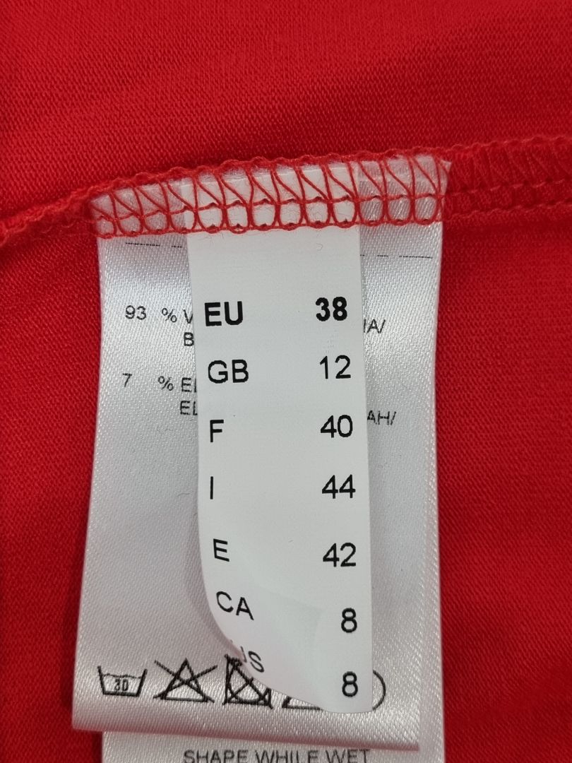 Q Neel Red Long Line Cardigan - Size 12