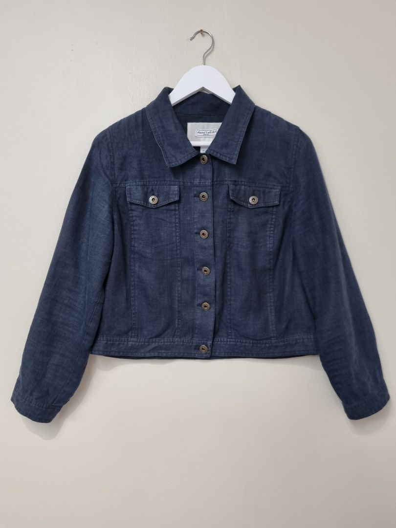 Deane & White Navy Blue Linen Jacket - Size S
