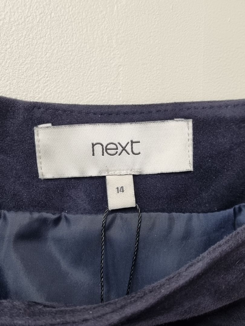 Next Navy Blue Suede Mini Skirt - Size 14