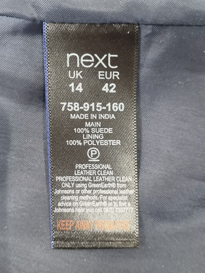 Next Navy Blue Suede Mini Skirt - Size 14