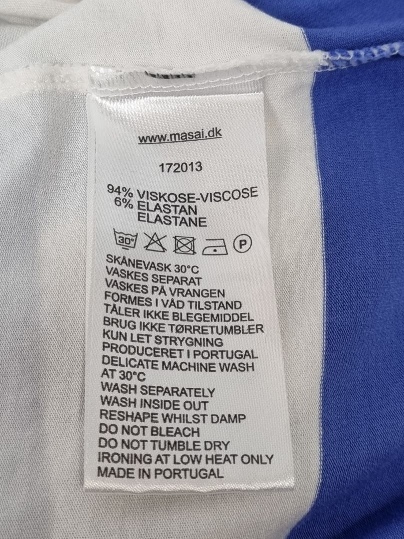 Masai Blue White Striped Jersey Dress - Size L