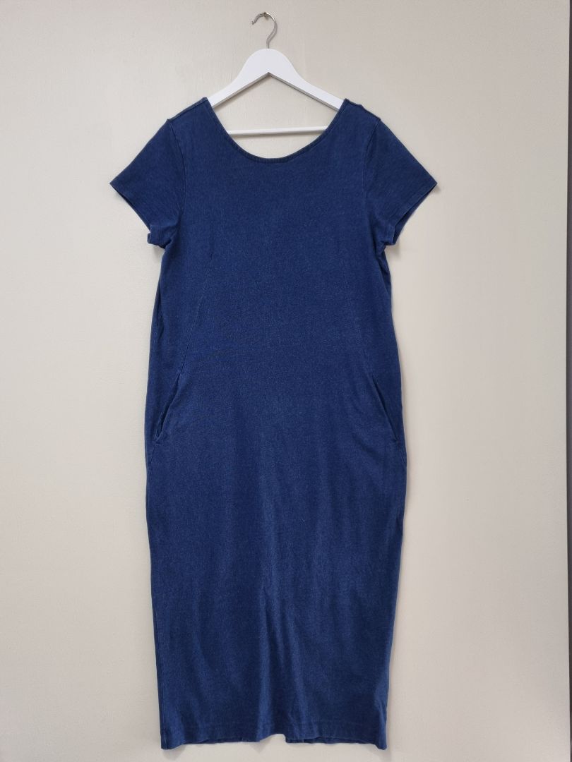 Toast Blue Low Back Midi Dress - Size 14