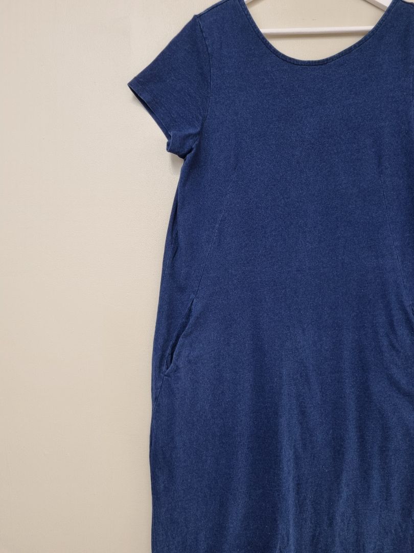 Toast Blue Low Back Midi Dress - Size 14