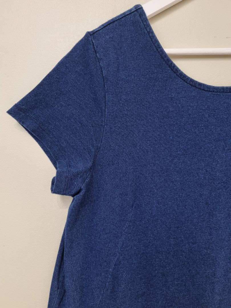 Toast Blue Low Back Midi Dress - Size 14