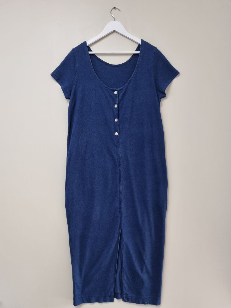 Toast Blue Low Back Midi Dress - Size 14
