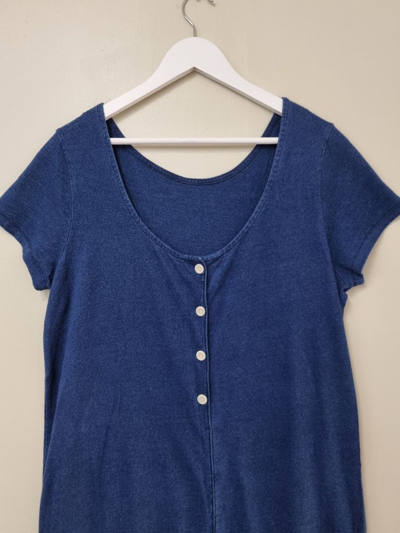 Toast Blue Low Back Midi Dress - Size 14