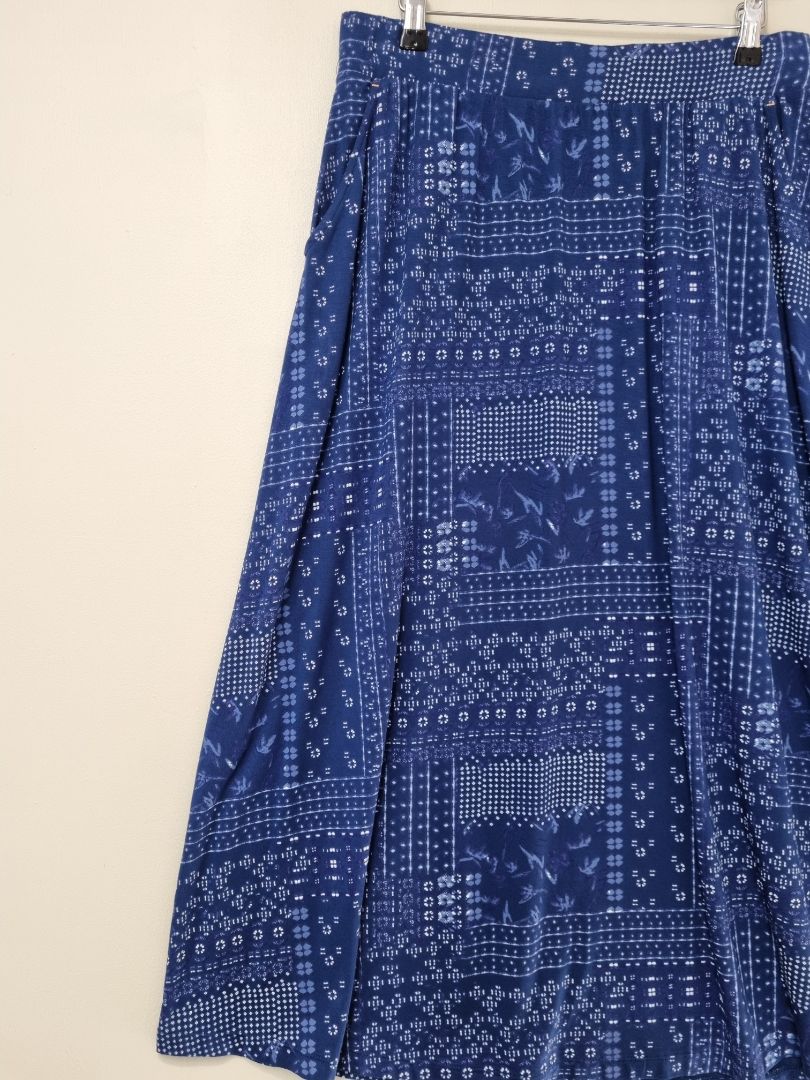White Stuff Blue Midi Skirt - Size 12