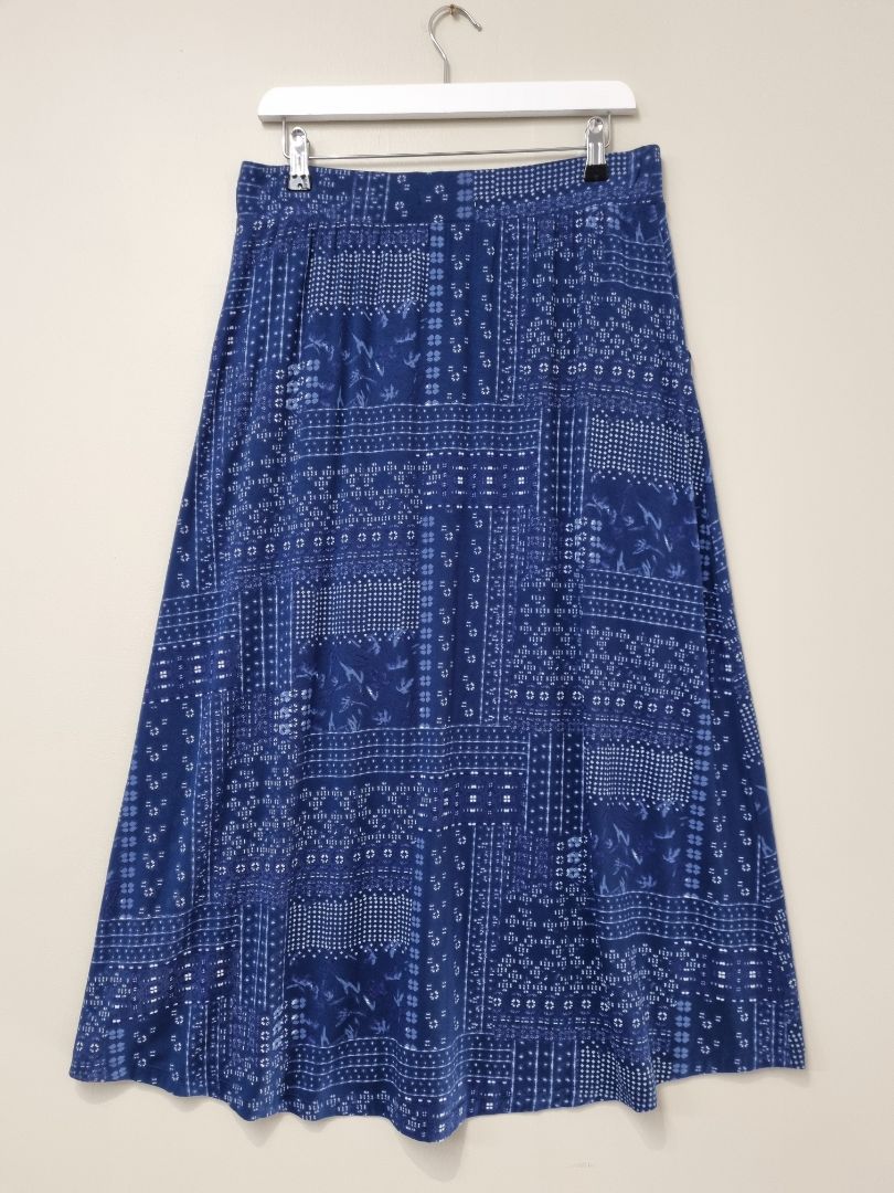 White Stuff Blue Midi Skirt - Size 12