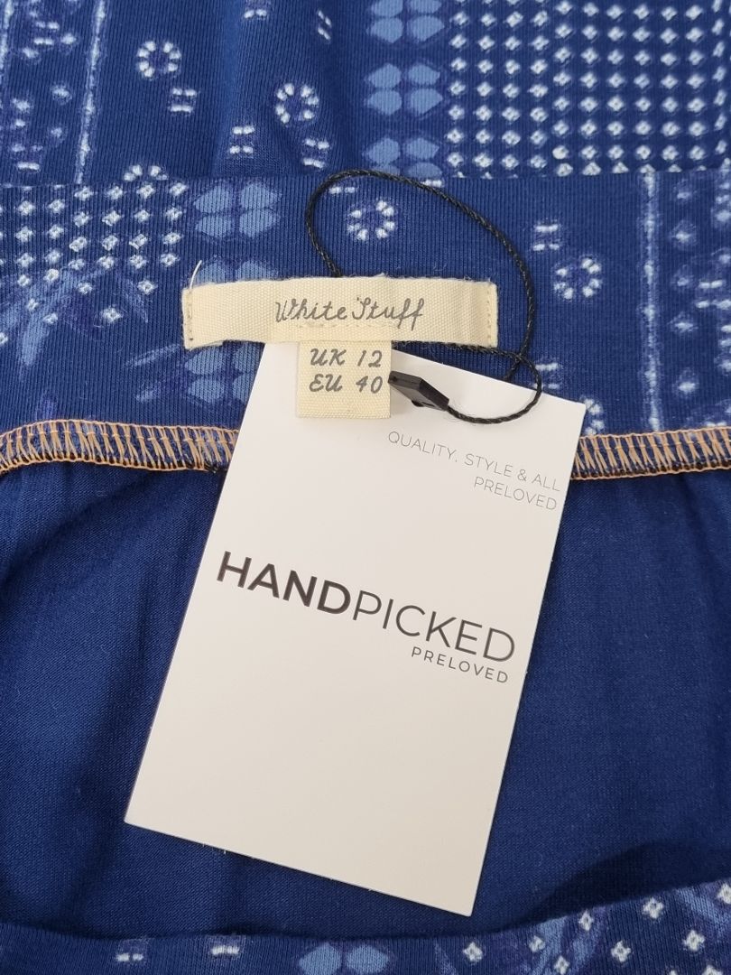 White Stuff Blue Midi Skirt - Size 12