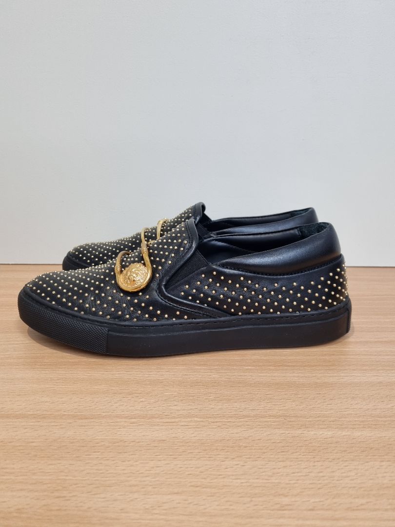 Versus Versace Black Gold Slip On Trainers - Size 37 / 4