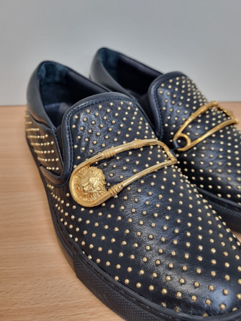 Versus Versace Black Gold Slip On Trainers - Size 37 / 4