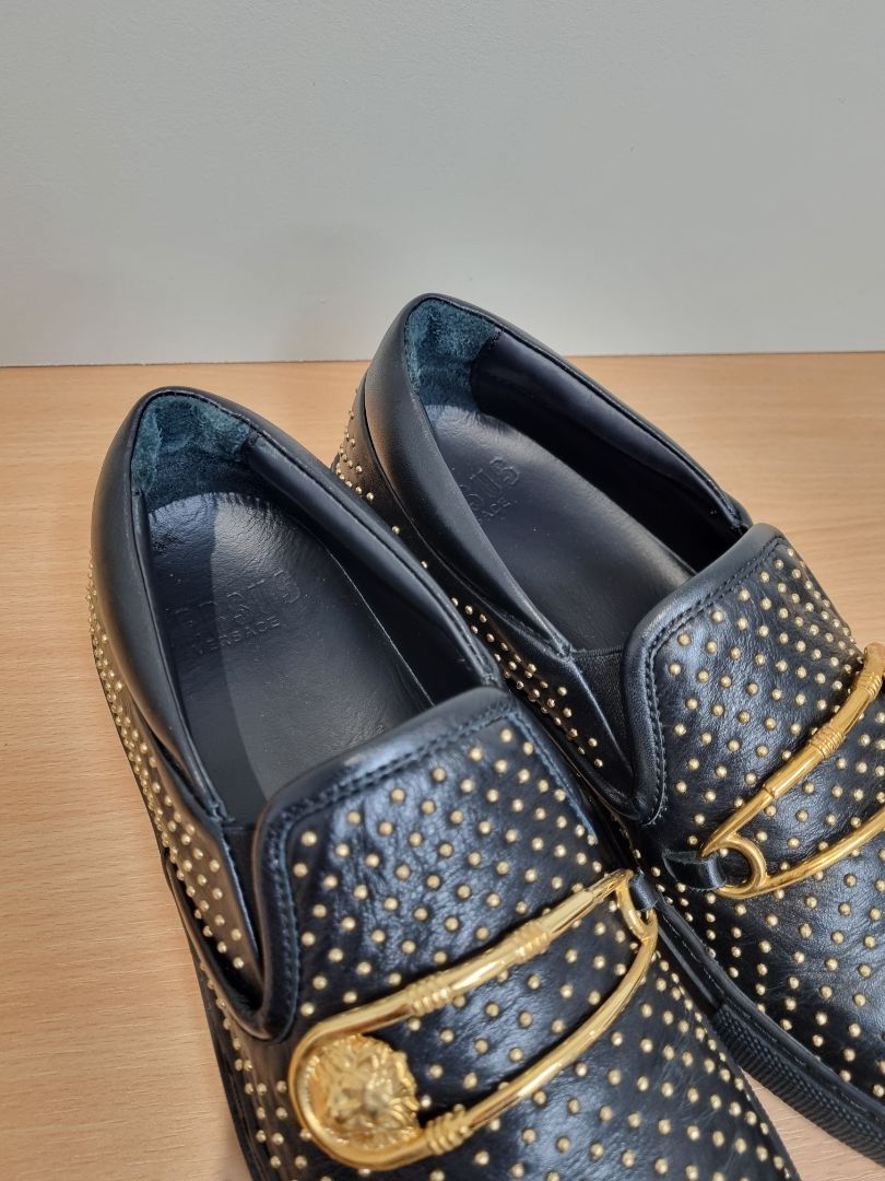 Versus Versace Black Gold Slip On Trainers - Size 37 / 4
