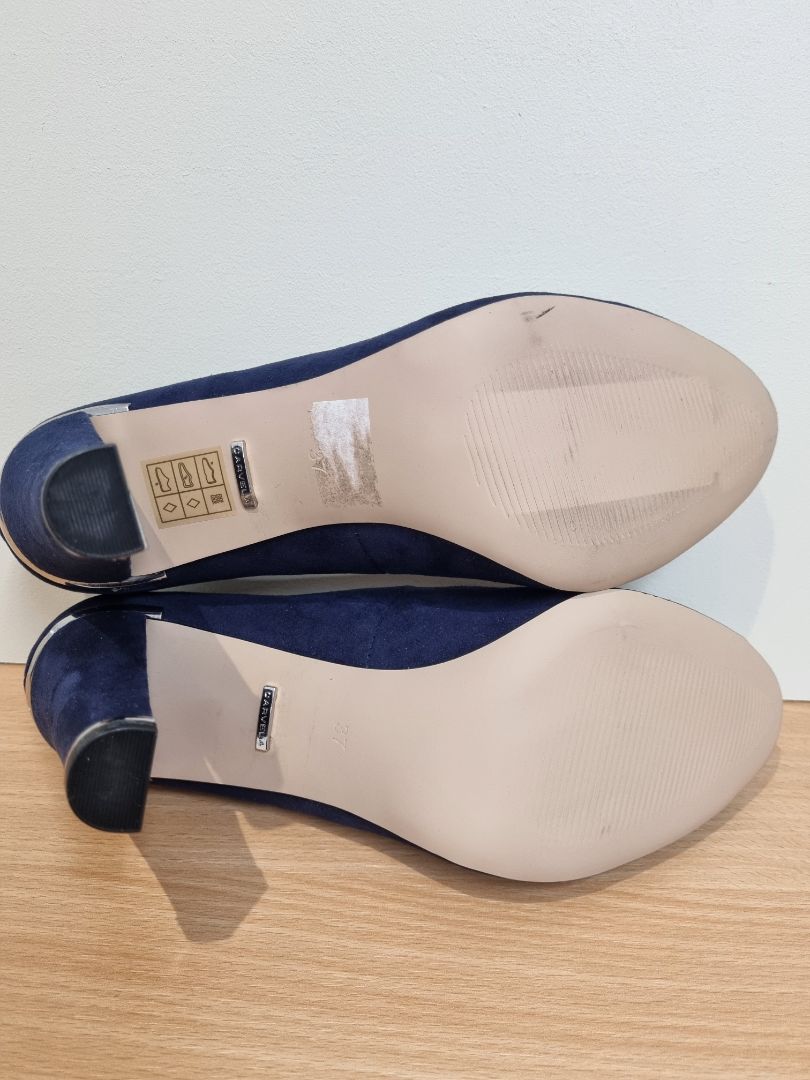 Carvela Navy Suede Advice Heel Shoes - Size 4