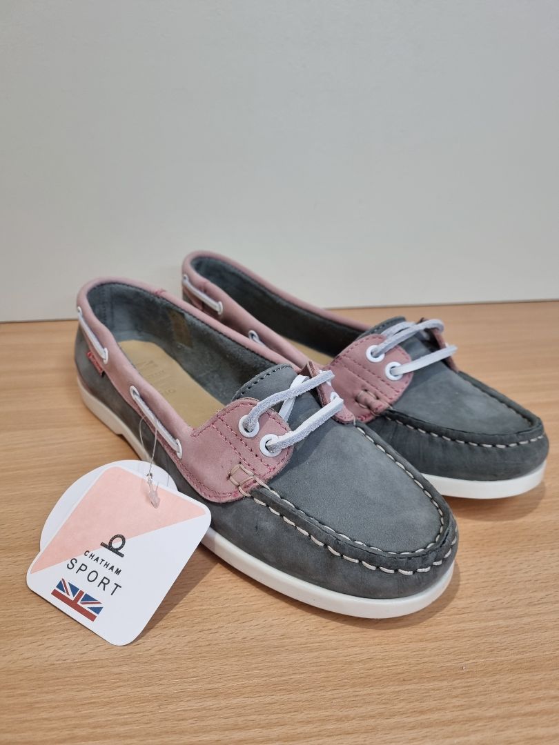 Chatham Sport Pink Grey Deck Shoes - Size 6