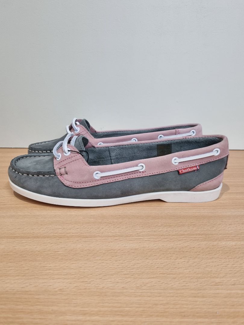Chatham Sport Pink Grey Deck Shoes - Size 6