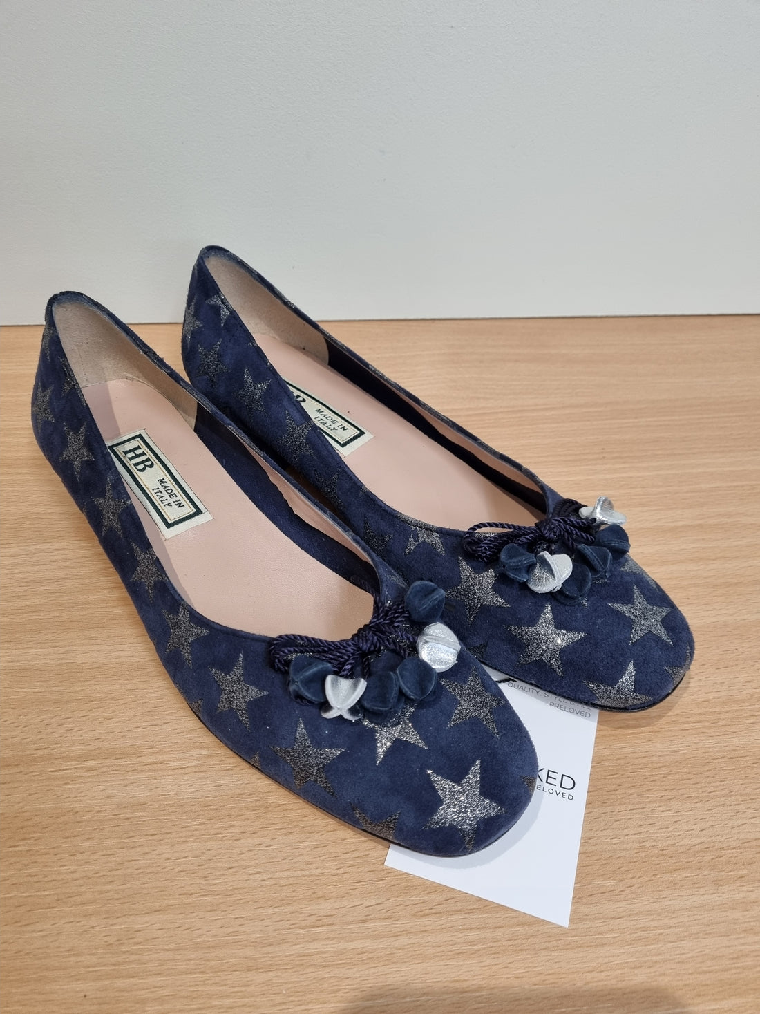 HB Navy Silver Star Loafer Shoes - Size 5