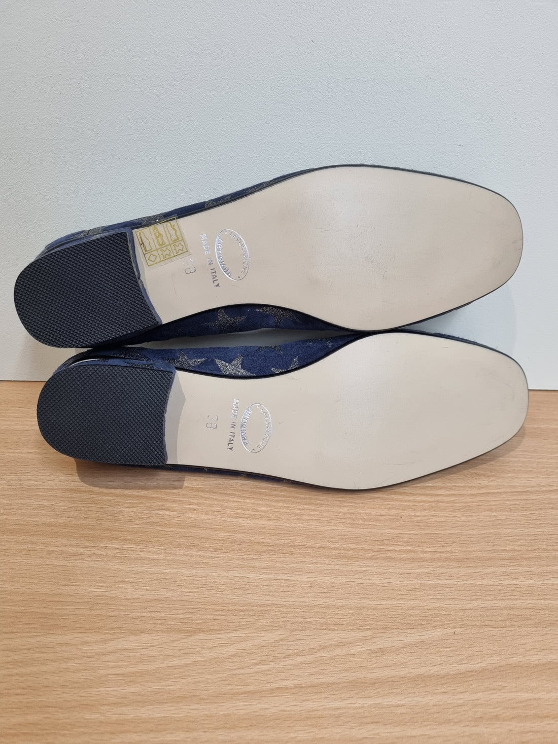 HB Navy Silver Star Loafer Shoes - Size 5