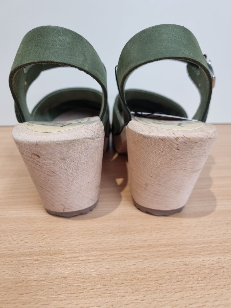 Lotta from Stockholm Green Highwood Nubuck Clogs - Size 37/4
