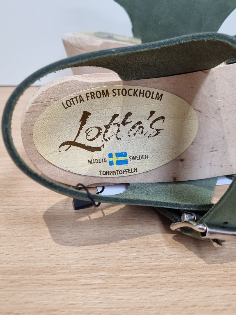 Lotta from Stockholm Green Highwood Nubuck Clogs - Size 37/4