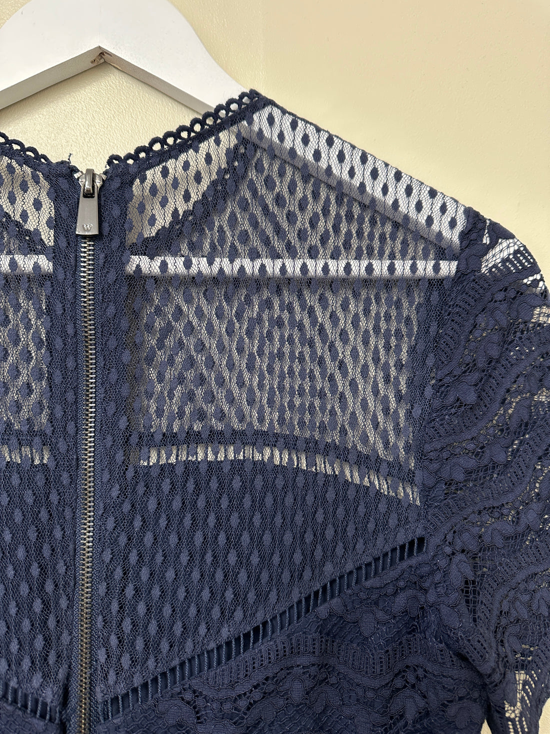 Whistles Blue Lace Dress - Size 10
