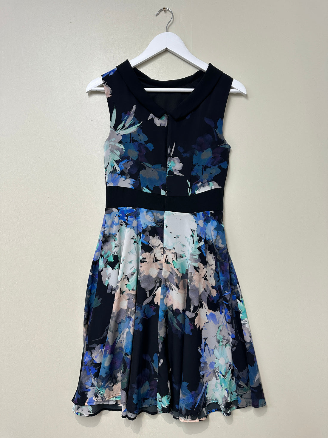 Coast Black Grey Blue Occasion Dress - Size 8