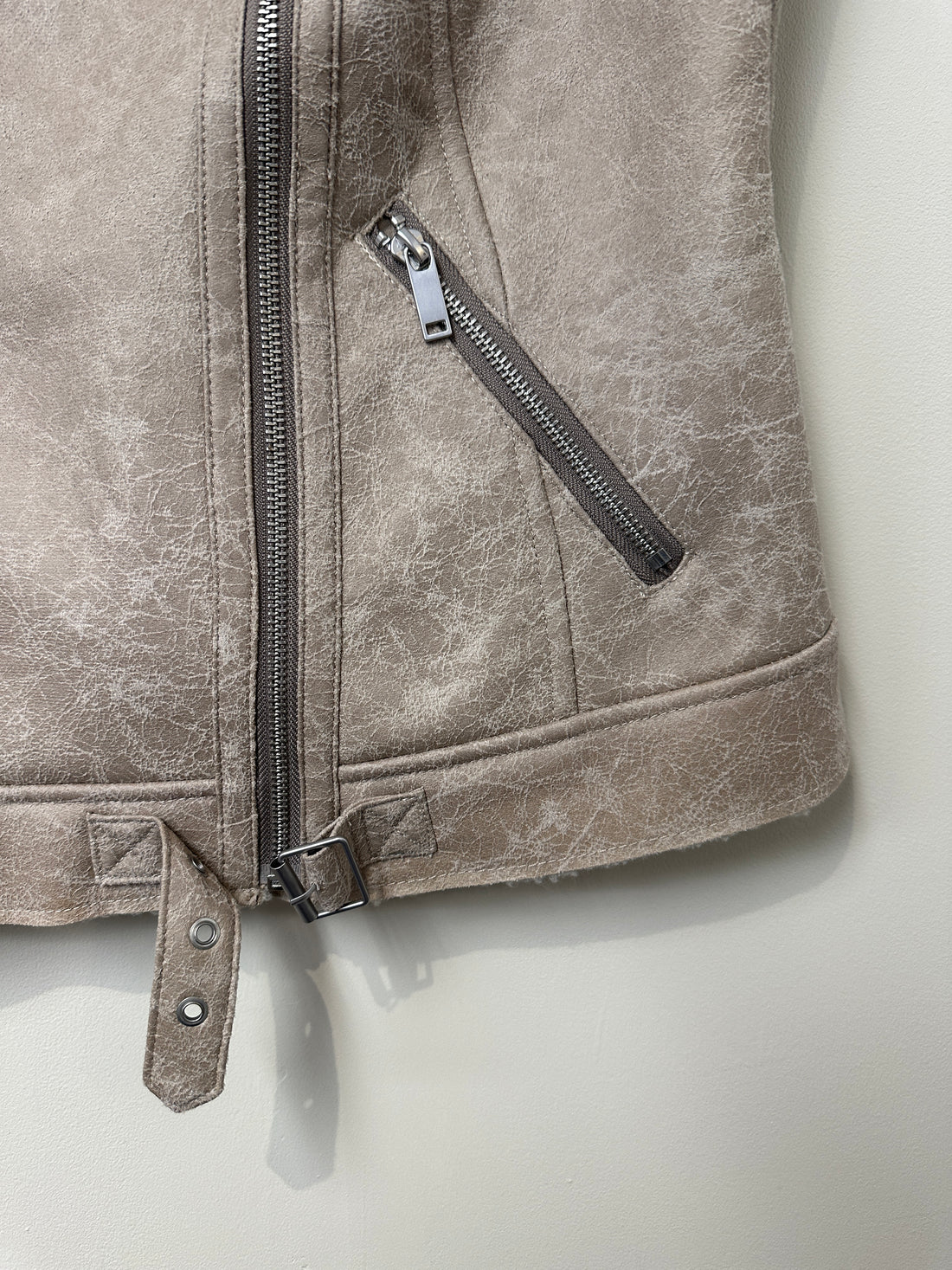 Mint Velvet Beige Faux Suede Gilet - Size 12
