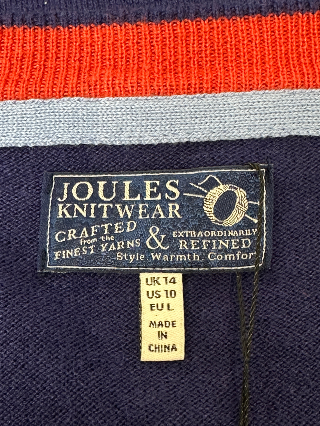 Joules Blue V-Neck Jumper - Size 14