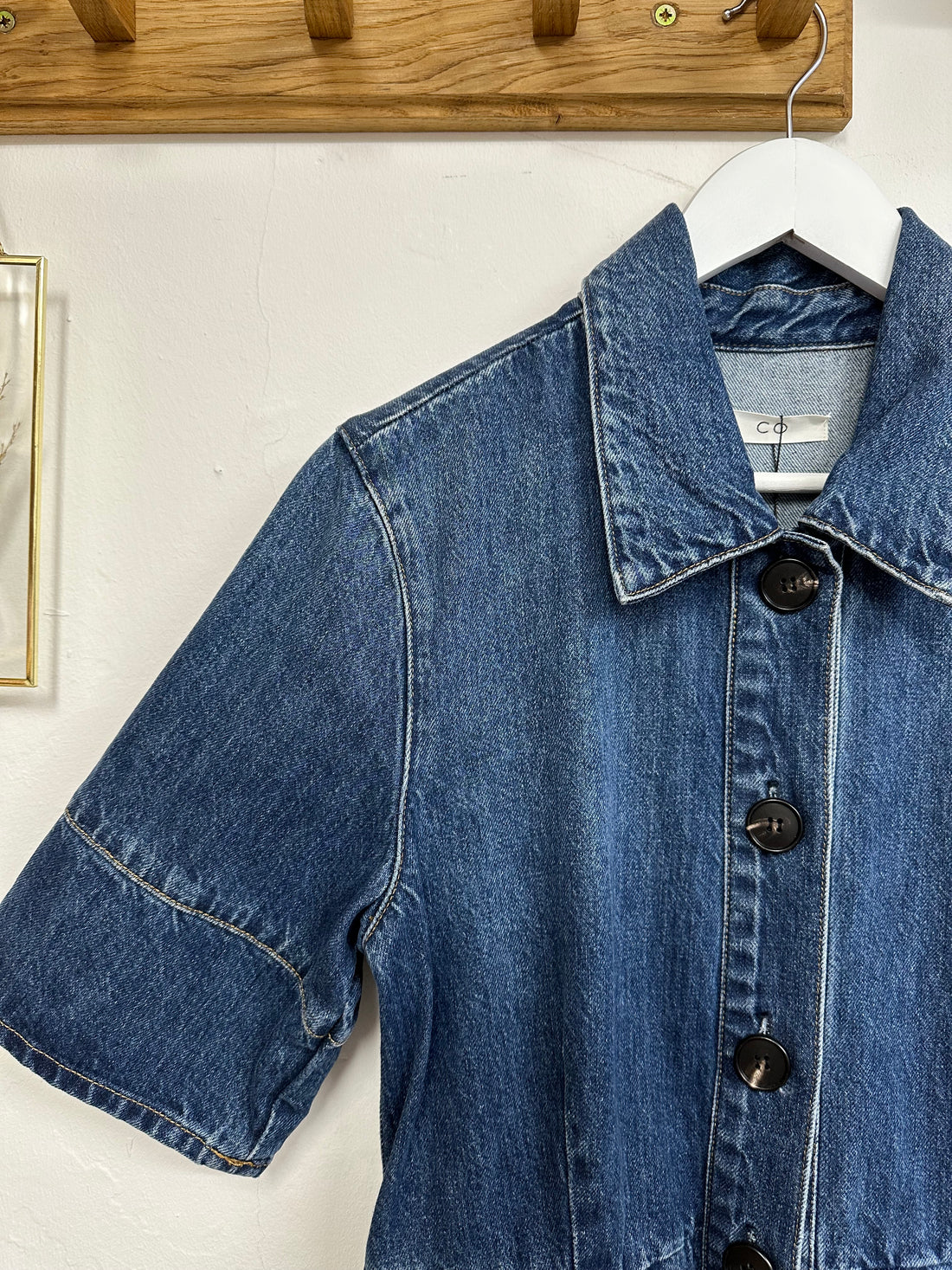 CO Collections Blue Denim Midi Shirt Dress - Size M
