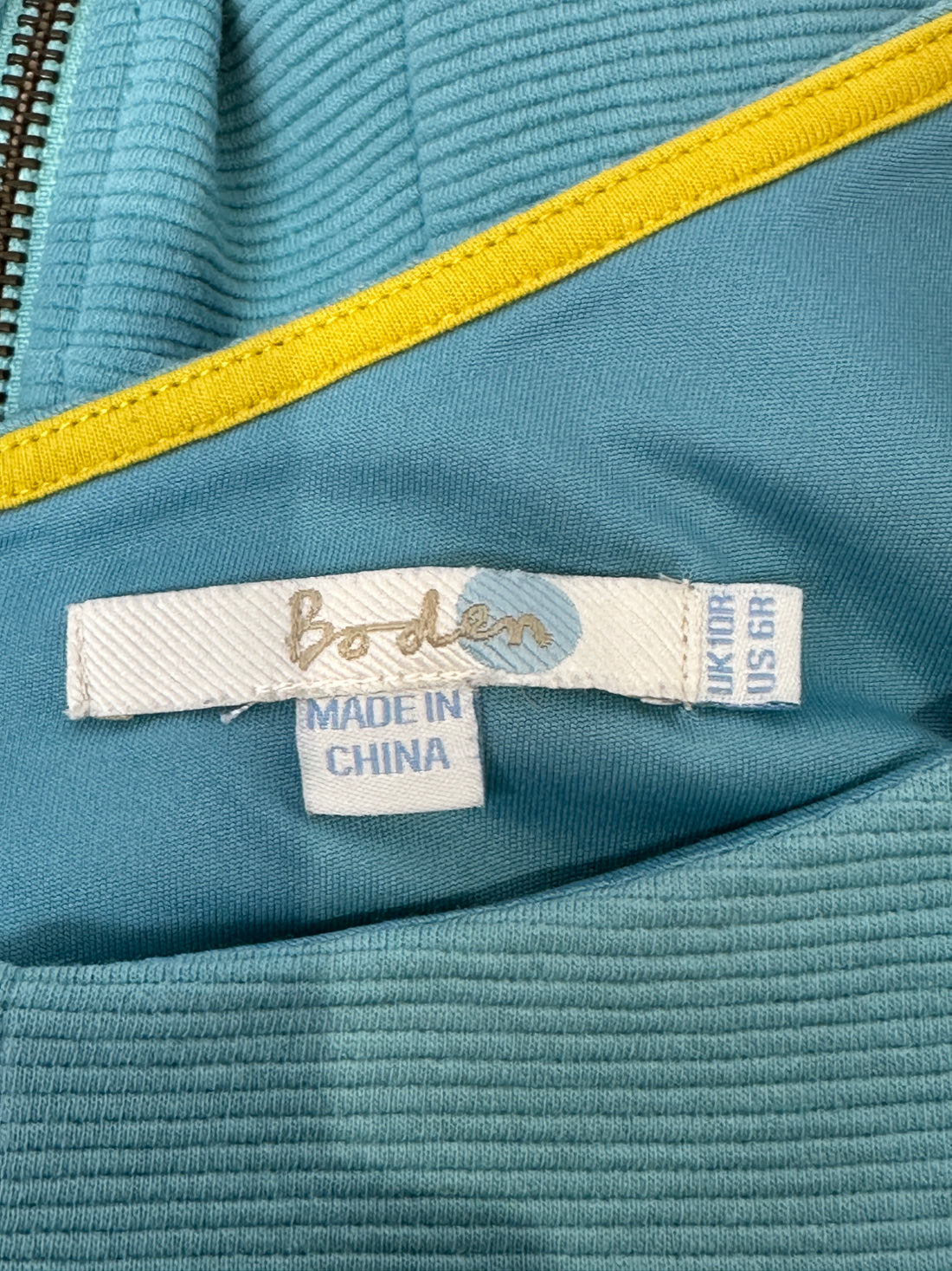 Boden Mint Ribbed Shift Dress - Size 10