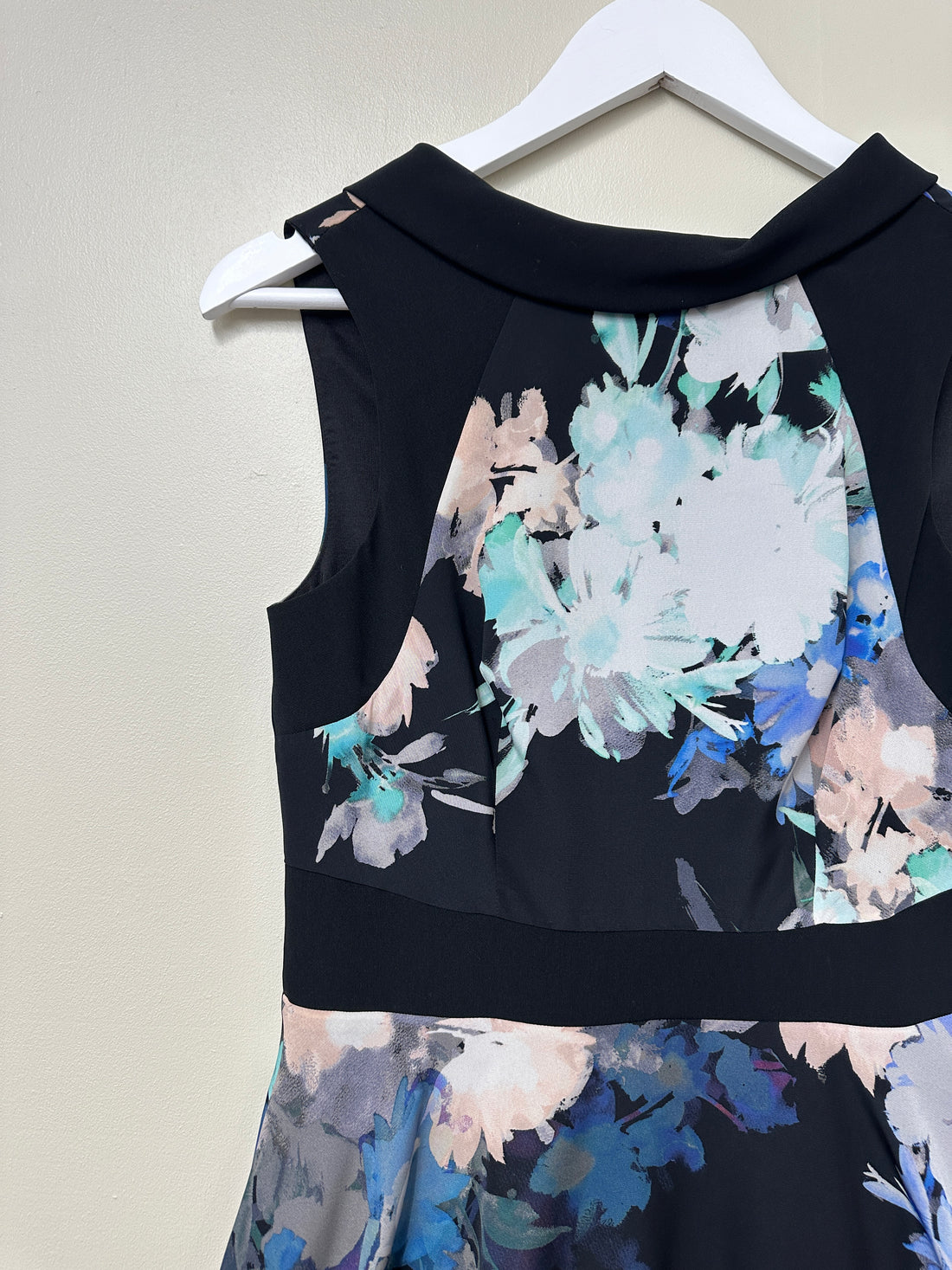 Coast Black Grey Blue Occasion Dress - Size 8