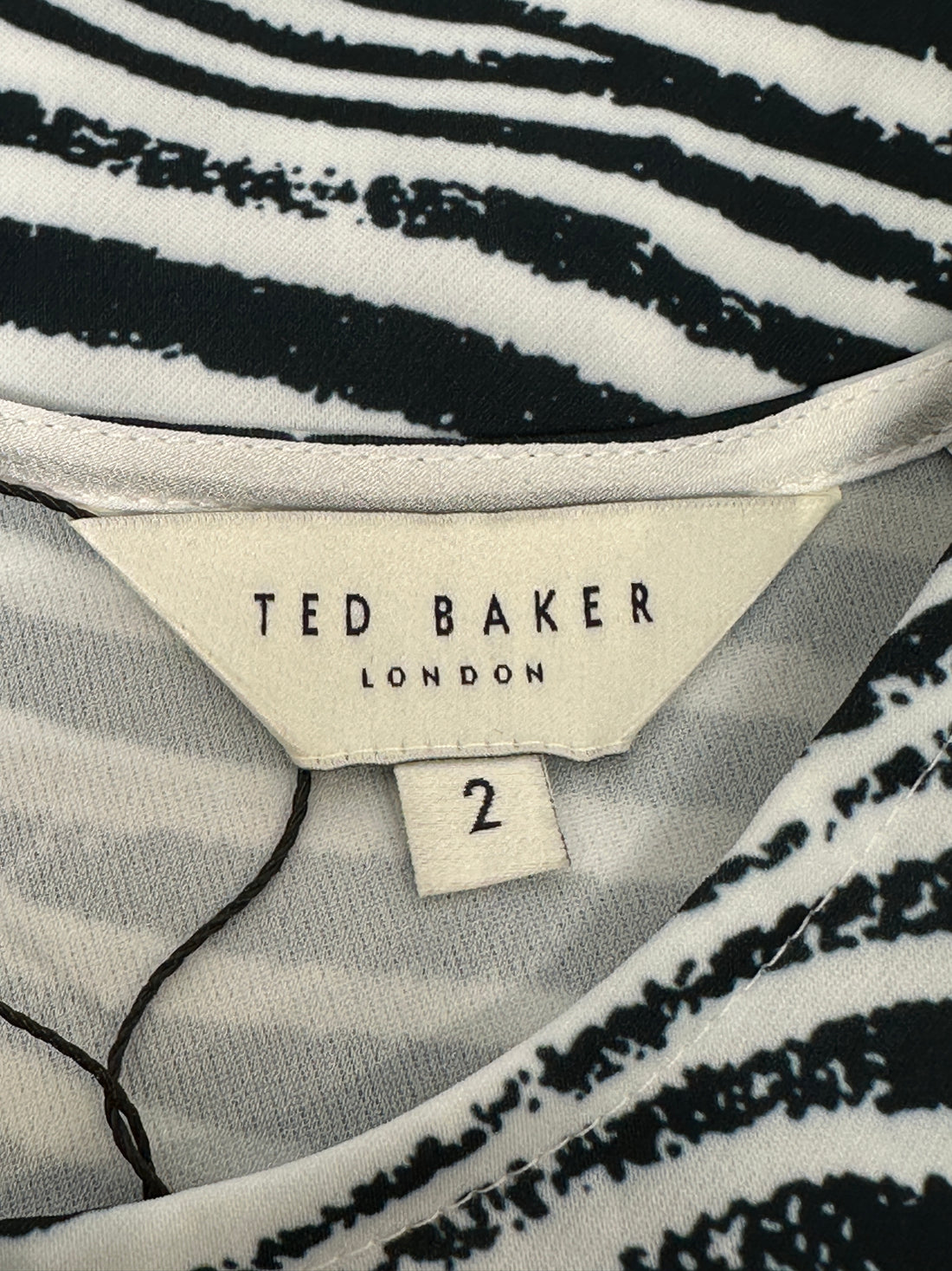 Ted Baker Black White Striped Top - Size 10