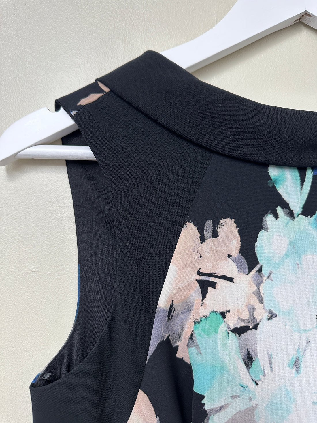 Coast Black Grey Blue Occasion Dress - Size 8