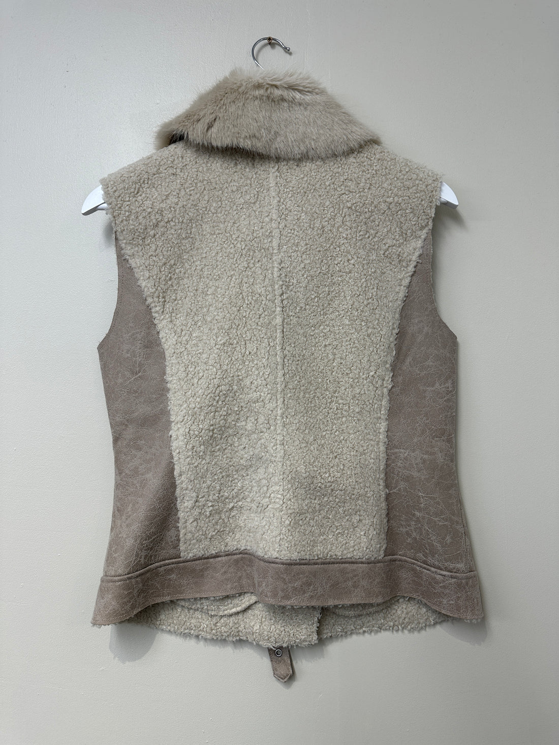 Mint Velvet Beige Faux Suede Gilet - Size 12