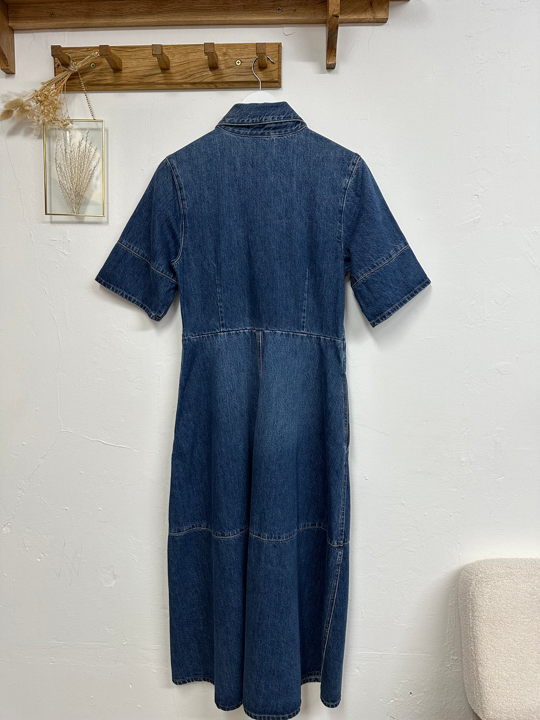 CO Collections Blue Denim Midi Shirt Dress - Size M