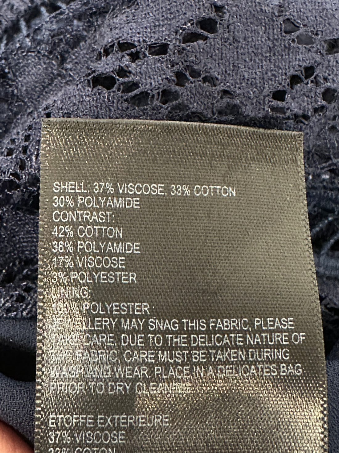 Whistles Blue Lace Dress - Size 10