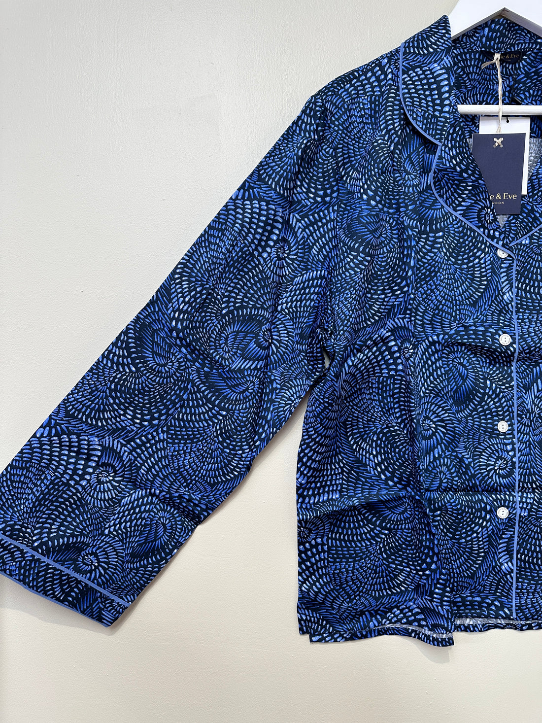 Fable & Eve Blue Mayfair Spiral Pyjama Set - Size 18