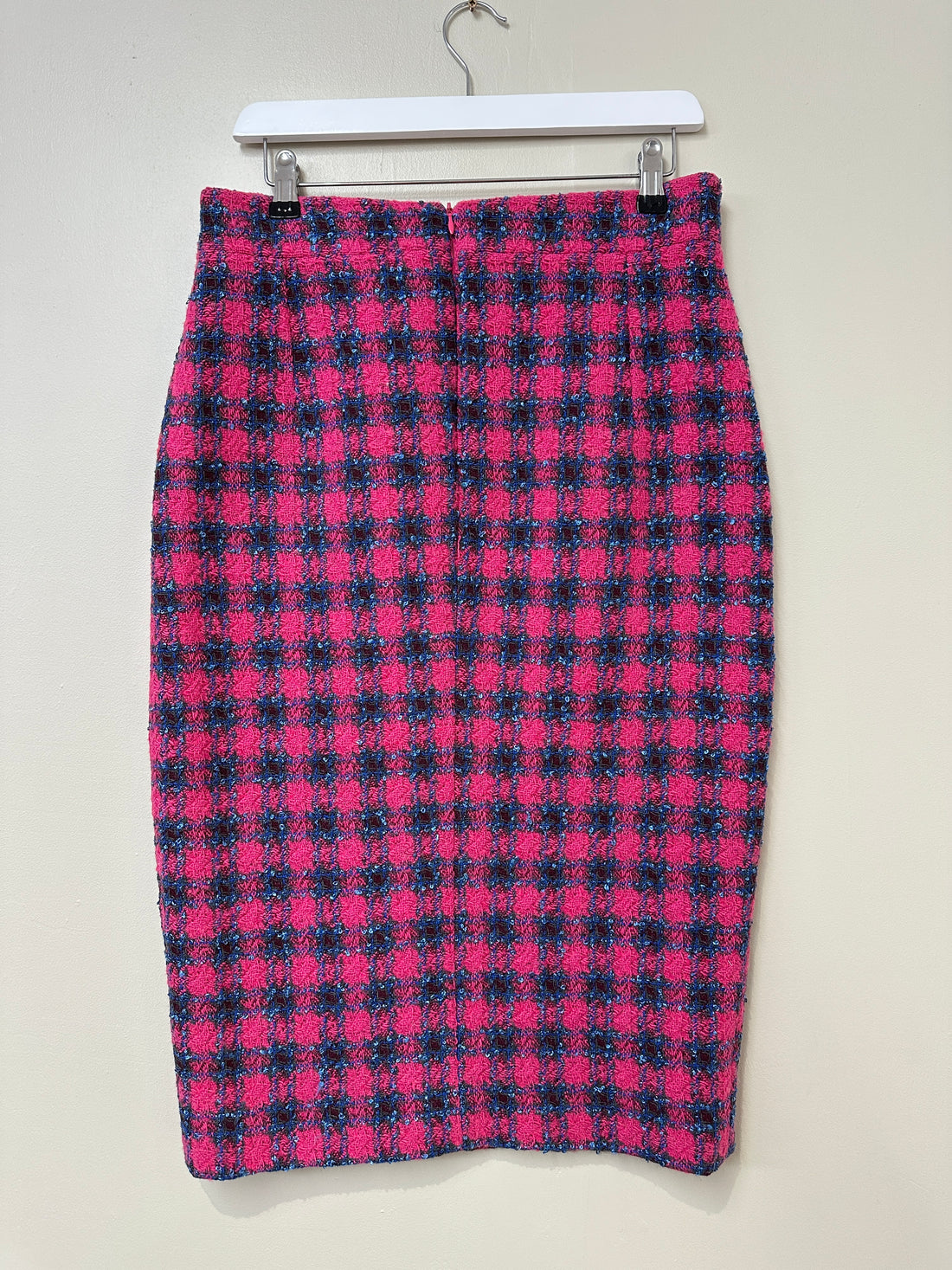 Karen Millen Pink Boucle Pencil Skirt - Size 14
