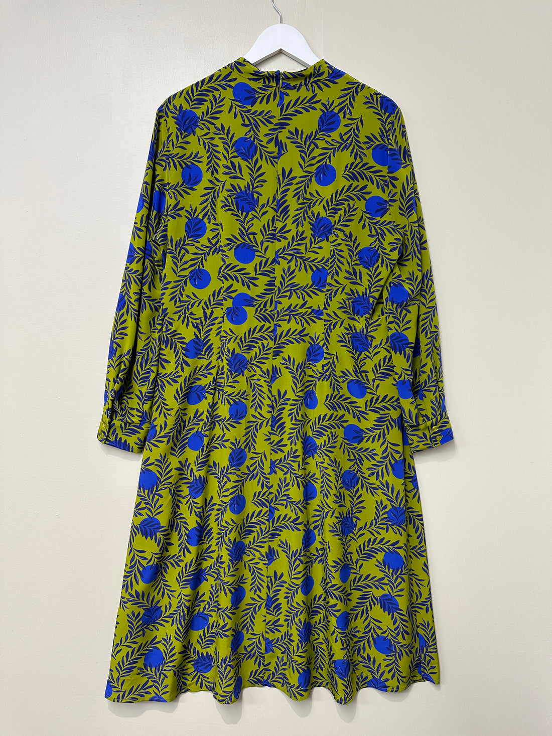 The Fold Green Silk Midi Dress - Size 16