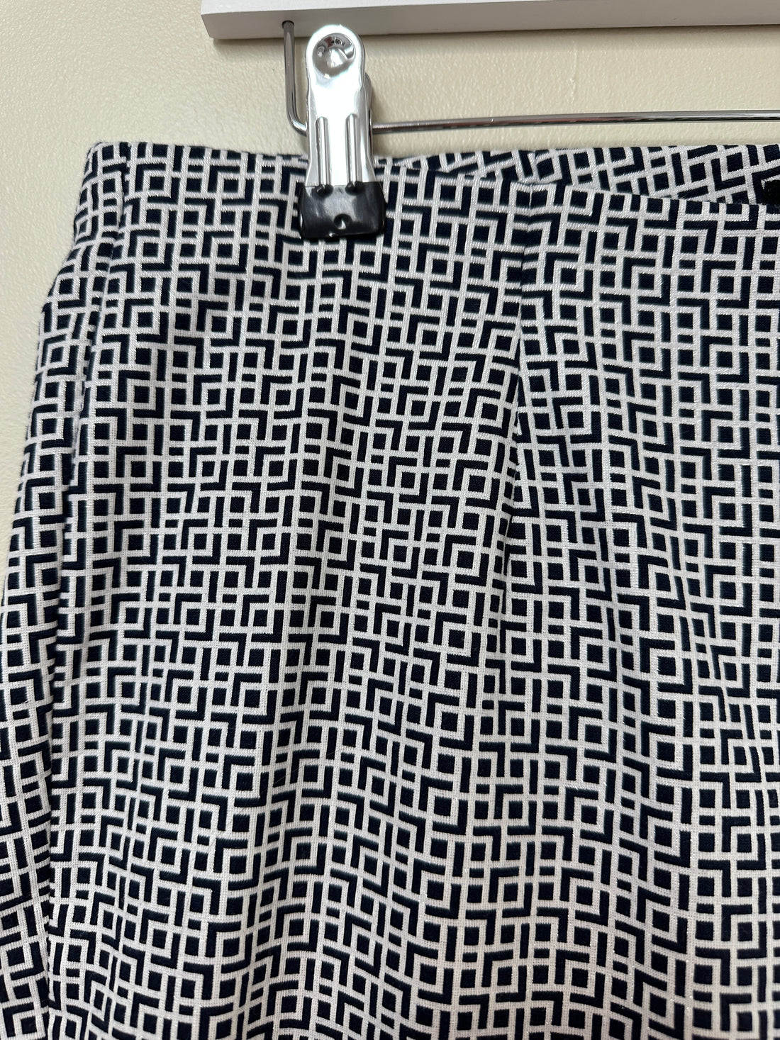 Robell Navy White Marie Full Length Tapered Trousers - Size 14