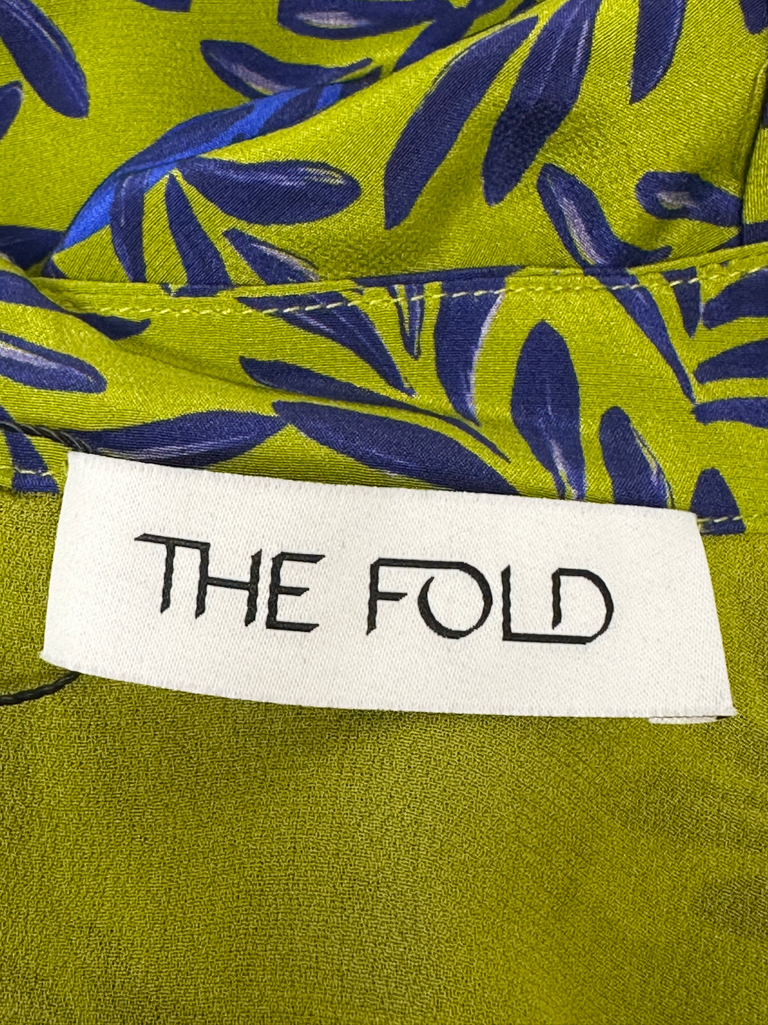 The Fold Green Silk Midi Dress - Size 16