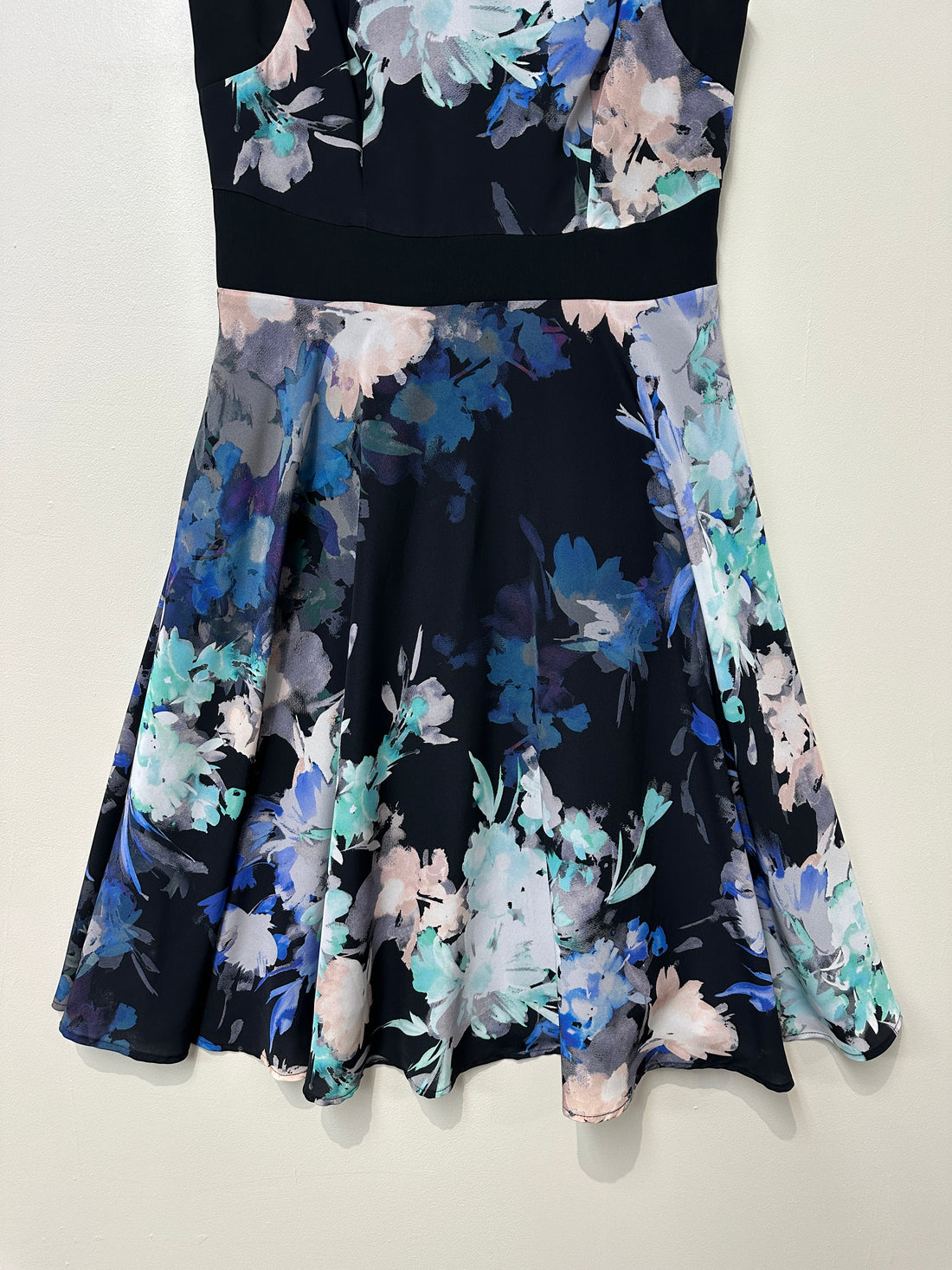 Coast Black Grey Blue Occasion Dress - Size 8