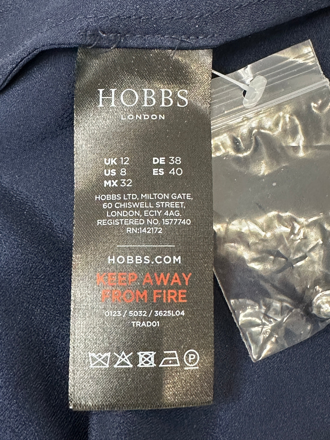 Hobbs Navy Blue Ceira Spot Fit & Flare Dress - Size 12 Petite