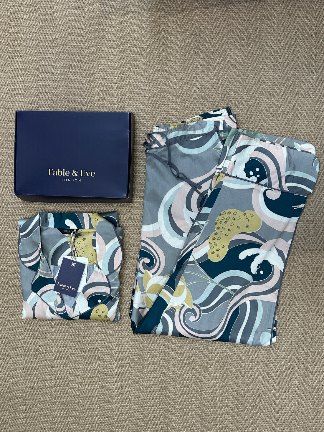 Fable & Eve Multicoloured Floral Oriental Pyjama Set - Size 18