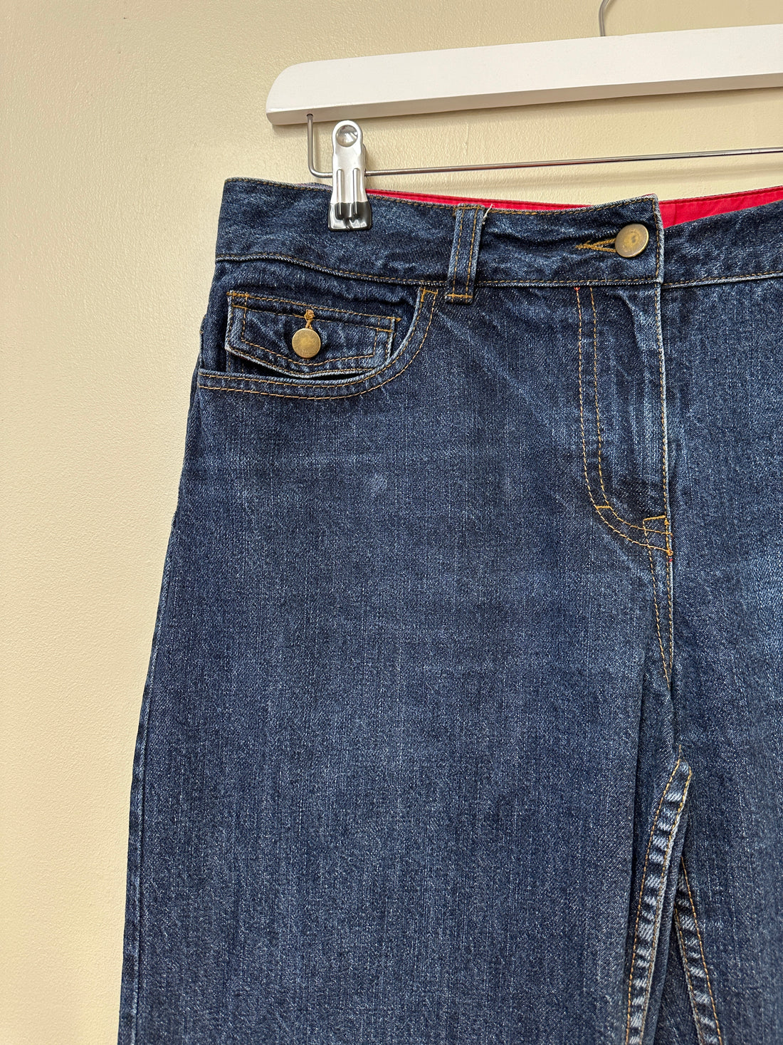 Toast Blue Wide Leg Raw Hem Jeans - Size 12